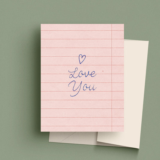 Love You Paper Card