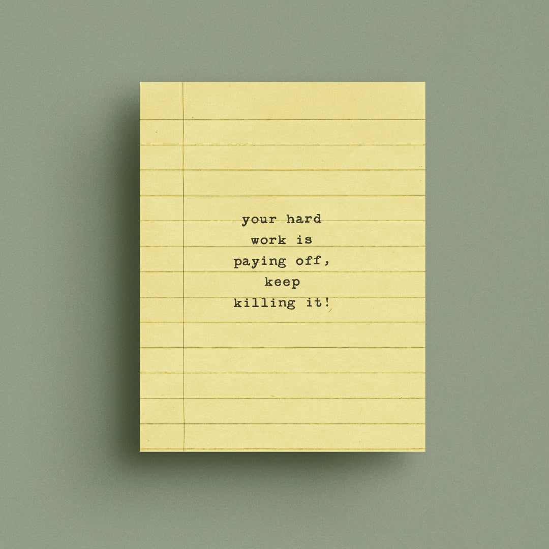 Hard Work Paper Card