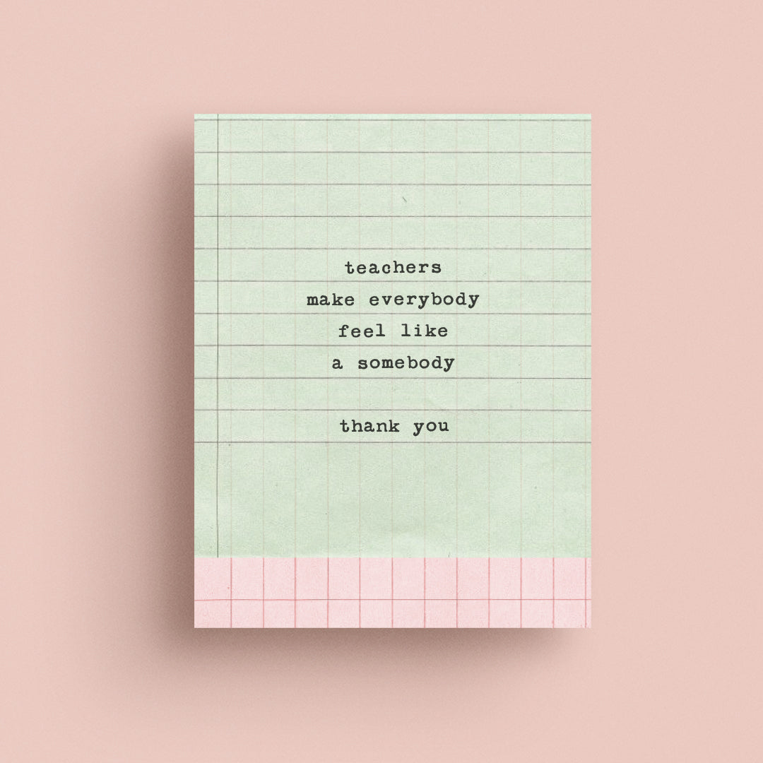 Teachers Paper Card
